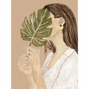 Obraz 60x80 cm Girl with Leaf - Styler