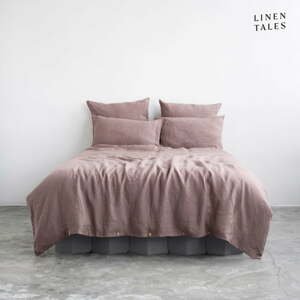 Ružové ľanové predĺžené obliečky na jednolôžko 165x220 cm - Linen Tales