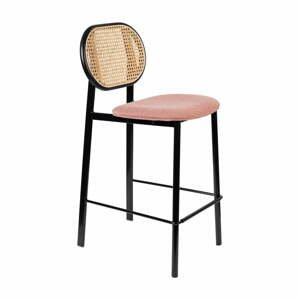 Čierna/svetloružová barová stolička 94 cm Spike - Zuiver