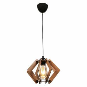 Čierne stropné svietidlo s dreveným tienidlom - Squid Lighting