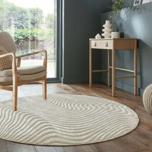 Béžový vlnený okrúhly koberec ø 160 cm Channel – Flair Rugs