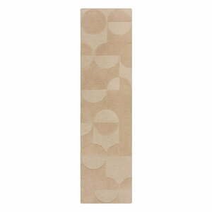 Béžový vlnený koberec behúň 60x230 cm Gigi – Flair Rugs