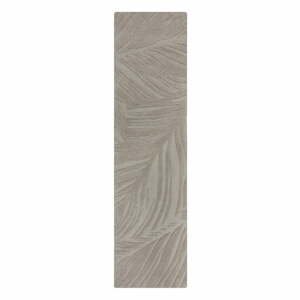 Svetlo šedý vlnený koberec behúň 60x230 cm Lino Leaf - Flair Rugs