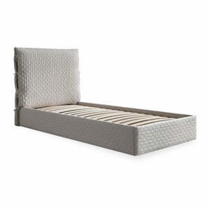 Béžová čalúnená jednolôžková posteľ s roštom 90x200 cm Sleepy Luna - Miuform