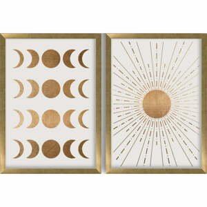 Plagát v ráme 38x53 cm Moon & Sun – Wallity