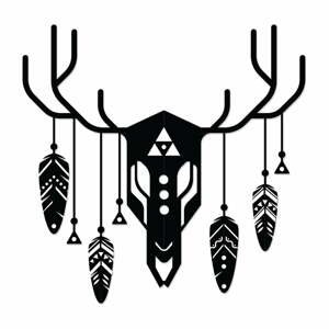 Kovová nástenná dekorácia 60x60 cm Deer Totem – Wallity