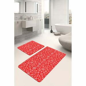 Červené textilné kúpeľňové predložky v sade 2 ks 60x100 cm - Mila Home