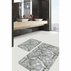 Šedé textilné kúpeľňové predložky v sade 2 ks 60x100 cm - Mila Home