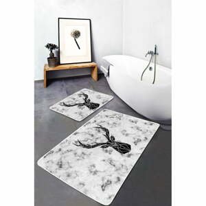 Čierno-biele textilné kúpeľňové predložky v sade 2 ks 60x100 cm - Mila Home