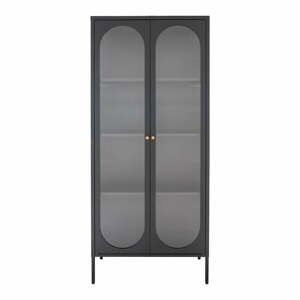Čierna kovová vitrína 80x180 cm Adelaide – House Nordic