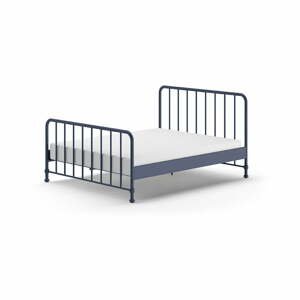 Modrá kovová jednolôžková posteľ s roštom 160x200 cm BRONXX – Vipack