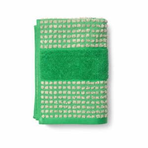 Zeleno-béžová osuška z bio bavlny 70x140 cm Check - JUNA