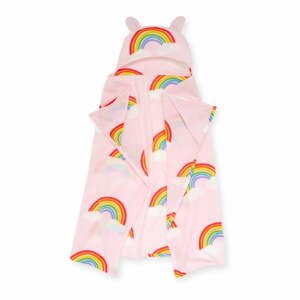 Ružová detská deka z mikroplyšu 120x150 cm Rainbow Hearts - Catherine Lansfield