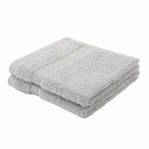 Svetlo šedý bavlnený uterák s prímesou hodvábu 30x30 cm - Bianca