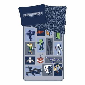 Detské obliečky na jednolôžko z mikrovlákna 140x200 cm Minecraft Emblematic - Jerry Fabrics