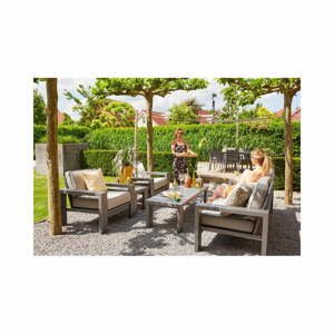 Sivý hliníkový záhradný lounge set pre 5 Titan – Hartman