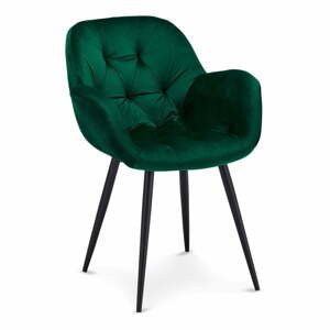Zelené zamatové jedálenské stoličky v súprave 2 ks Salina – Furnhouse