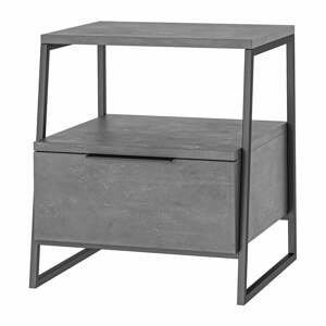 Sivý nočný stolík s poličkami Pal – Kalune Design