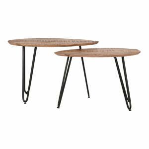 Konferenčné stolíky v súprave 2 ks z mangového dreva v prírodnej farbe 43x68 cm Frisk – LABEL51