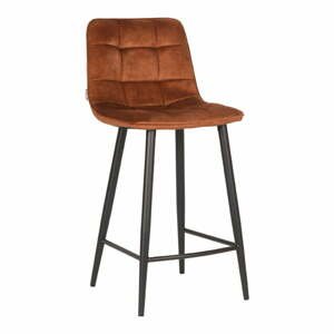 Zamatové barové stoličky v súprave 2 ks v tehlovej farbe 94 cm Jelt – LABEL51