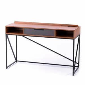 Pracovný stôl s doskou v dekore orechového dreva 48x120 cm Odel – Homede