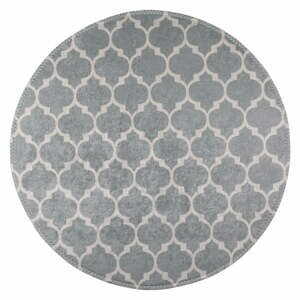 Svetlosivý umývateľný okrúhly koberec ø 100 cm – Vitaus
