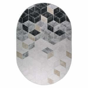 Biely/sivý umývateľný koberec 120x180 cm – Vitaus