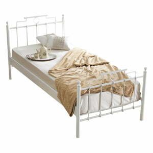 Biela kovová jednolôžková posteľ s roštom 90x200 cm Hatkus – Kalune Design