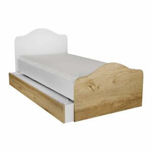 Biela/v prírodnej farbe jednolôžková posteľ s úložným priestorom 90x190 cm Kanguru – Kalune Design