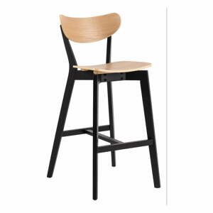 Čierne/v prírodnej farbe barové stoličky v súprave 2 ks z kaučukového dreva 105 cm Roxby – Actona