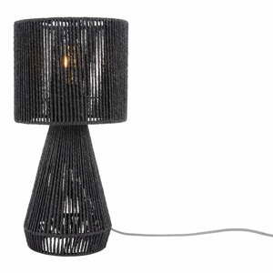 Čierna stolová lampa s tienidlom z papierového výpletu (výška 40 cm) Forma Cone – Leitmotiv