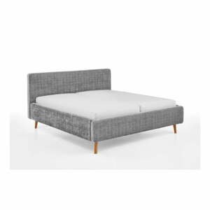 Svetlosivá čalúnená dvojlôžková posteľ s roštom 180x200 cm Primavera – Meise Möbel