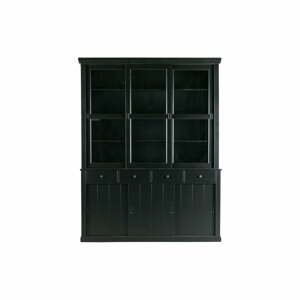 Čierna vitrína z borovicového dreva s posuvnými dverami 166x214 cm Lagos – WOOOD