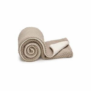 Béžová pletená detská deka 80x100 cm – T-TOMI