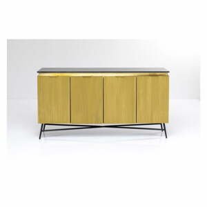 V zlatej farbe nízka komoda z mangového dreva 160x86 cm Goldie – Kare Design