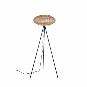 Čierna/v prírodnej farbe stojacia lampa (výška  150 cm) Hedda – Trio