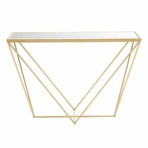 V zlatej farbe konzolový stolík so sklenenou doskou 40x120 cm Farran – Premier Housewares
