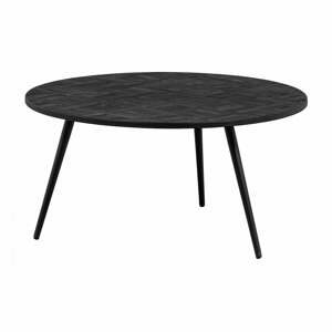 Čierny okrúhly konferenčný stolík z teakového dreva ø 74 cm Leo – WOOOD