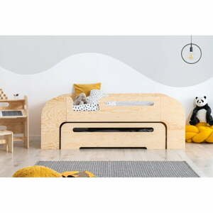 V prírodnej farbe detská posteľ s výsuvným lôžkom 80x200 cm AIKO – Adeko