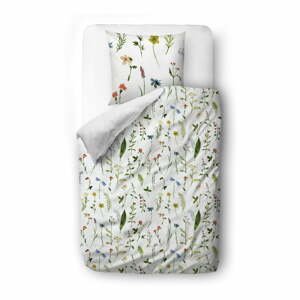 Biele/zelené obliečky na jednolôžko z bavlneného saténu 140x200 cm – Butter Kings