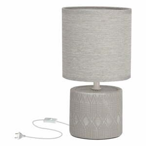 Sivá stolová lampa s textilným tienidlom (výška  26 cm) Dina – Candellux Lighting