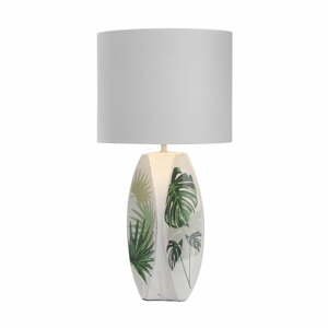 Biela/zelená stolová lampa s textilným tienidlom (výška  59 cm) Palma – Candellux Lighting
