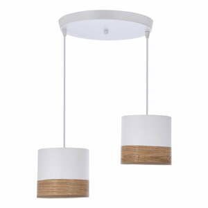 Biele závesné svietidlo s textilným tienidlom/s tienidlom z dyhy ø 15 cm Bianco – Candellux Lighting