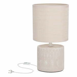 Béžová stolová lampa s textilným tienidlom (výška  26 cm) Dina – Candellux Lighting