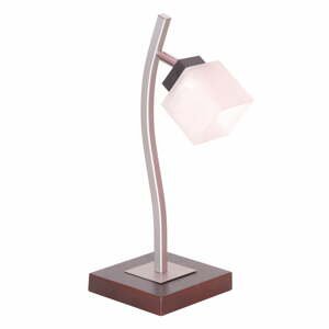 Tmavohnedá stolová lampa so skleneným tienidlom (výška  45 cm) Dana – LAMKUR
