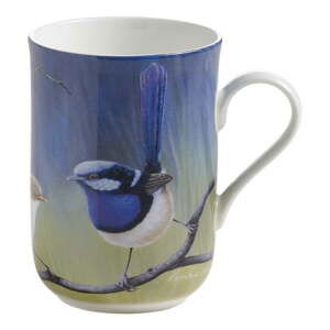 Hrnček z kostného porcelánu Maxwell & Williams Birds Fairy Wrens on Blue, 350 ml