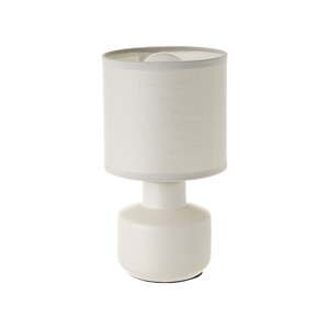 Krémovobiela keramická stolová lampa s textilným tienidlom (výška  22 cm) – Casa Selección