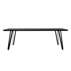 Čierny jedálenský stôl s doskou z dubového dreva 100x220 cm Mylau – Light & Living