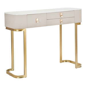 Béžový/v zlatej farbe konzolový stolík 40x100 cm Beauty – Mauro Ferretti