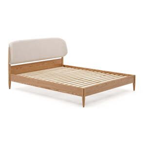 Béžová/v prírodnej farbe dvojlôžková posteľ z jaseňového dreva s roštom 180x200 cm Octavia – Kave Home